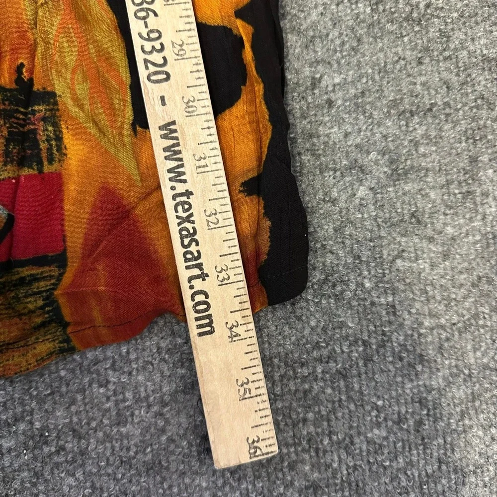 Unbranded Skirt Womens Size M Black Orange Abstract Art Print Flowy Maxi Skirt